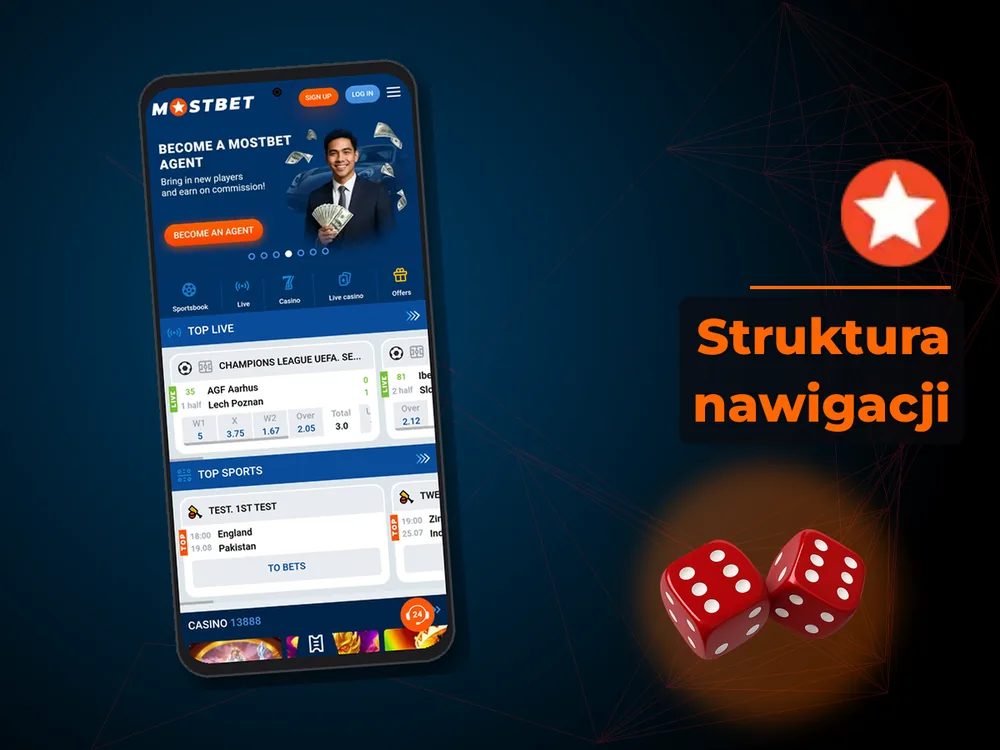 Mostbet - Struktura nawigacji