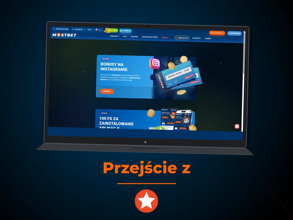 Mostbet - Przejście z